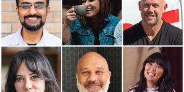 Clockwise: Abdullah Ramay, Amelia Hicks, Andrew Low, Sam Sidney, George Skell, Danni Choy. Images: Supplied.