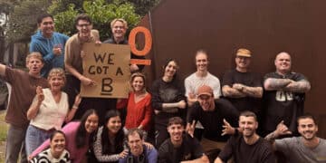 The Single O Sydney team celebrates receiving B Corp status.