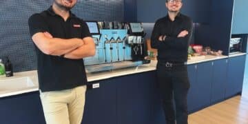 Procaffé National Sales Manager Josh Gates (right) says Franke’s Mytico becomes a focal point of any space it occupies.