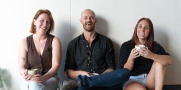 The Long Shot Coffee team - Annabel, Ryan, and Kirsten.