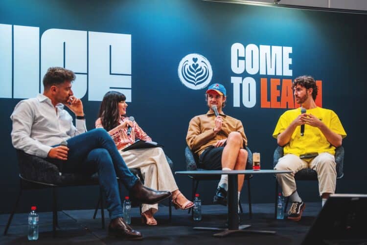 IMA’s Matteo Barbarossa (left) during a panel discussion at MICE2025.