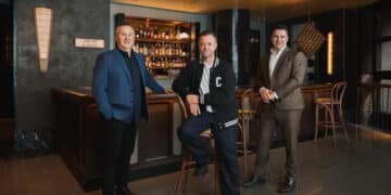 Nathan Toleman (The Mulberry Group), Edward Pearse (Time & Place), and Peter Minatsis (Hannah St Hotel).