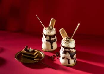 A tiramisu frappe featuring Arkadia Espresso Frappe.