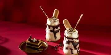 A tiramisu frappe featuring Arkadia Espresso Frappe.