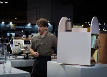 Jack Simpson competing at the 2025 World Barista Championship.