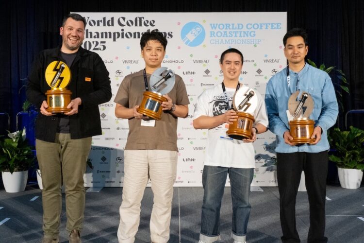 The podium of the 2025 World Roasting Championship.