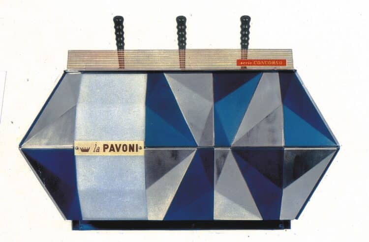 Design elements of the historic La Pavoni Concorso can still be seen in machines today. Image: La Pavoni.