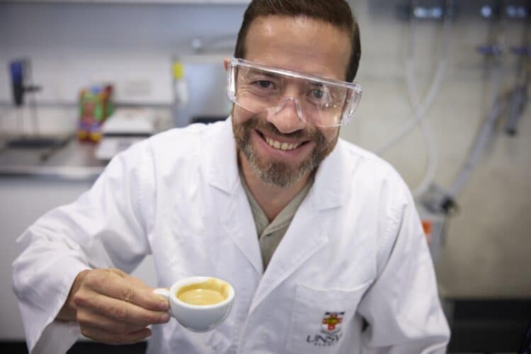 Dr Francisco Trujillo with an ultrasonic espresso.