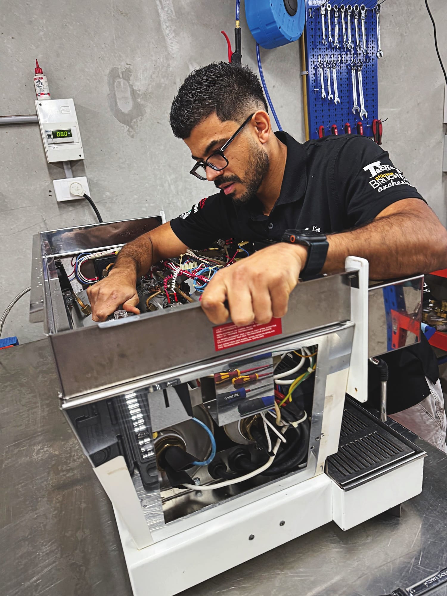 CMT’s coffee technicians come from different skill backgrounds, including electricians, mechanics, and engineers.